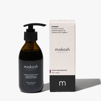 Mokosh, szampon do włosów cienkich, przetłuszczających się i pozbawionych objętości, figa z węglem, 200 ml