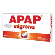 Apap migrena, 250 mg + 250 mg + 65 mg, tabletki powlekane, 20 szt.