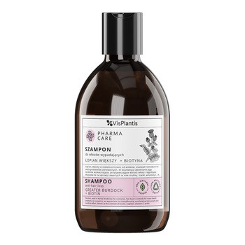 Vis Plantis Pharma Care, szampon do włosów wypadających, łopian + biotyna, 500 ml