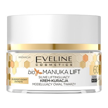 Eveline Cosmetics bioManuka Lift, liftingujący krem-kuracja modelujący owal twarzy, na dzień i na noc, 60+, 50 ml