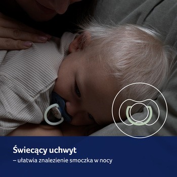 Canpol Lovi, smoczek silikonowy dynamiczny, Night&Day Boy, 0-6m, 2 szt.