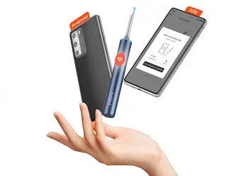 Otoskop z kamerą do czysz uszu, m9s, niebieski