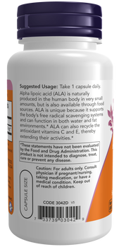 Now Foods Alpha Lipoic Acid 250 mg, kapsułki, 60 szt.