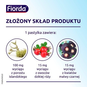 Fiorda, pastylki do ssania, smak czarnej porzeczki, 60 szt.