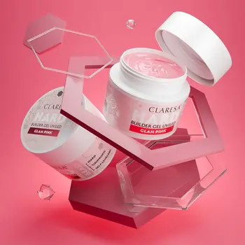Claresa Hard&Easy Builder Gel, żel budujący do paznokci, Glam Pink, 12 g