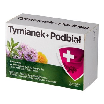Tymianek Podbiał, pastylki do ssania, 18 szt.