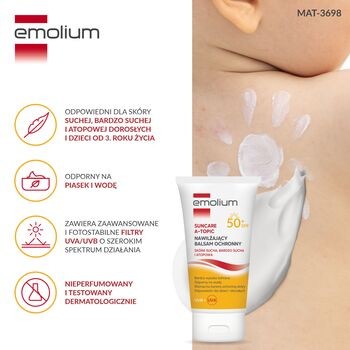 Emolium Suncare A-Topic, nawilżający balsam ochronny, 150 ml