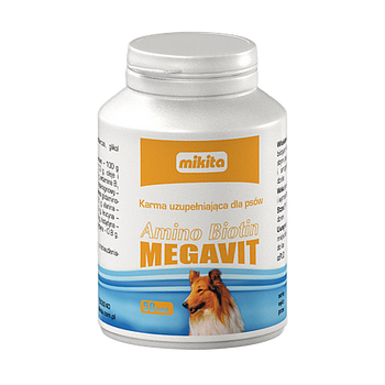 Mikita Amino Biotin megavit, karma uzupełniająca dla psów, tabletki, 50 szt.