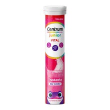 Centrum Vital Junior, tabletki musujące, smak truskawkowy, 20 szt.
