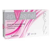 Apivaginal, globulki dopochwowe z kwasem hialuronowym i propolisem, 5 szt. https://azcdn.doz.pl/image/d/product/65924a31-scale-180x180.png