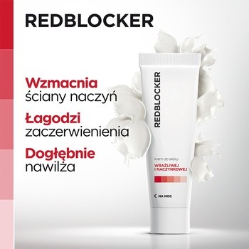 RedBlocker, krem do skóry wrażliwej i naczynkowej, na noc, 50 ml