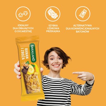 Bakalland, Banan i zboża, baton zbożowy, 40 g