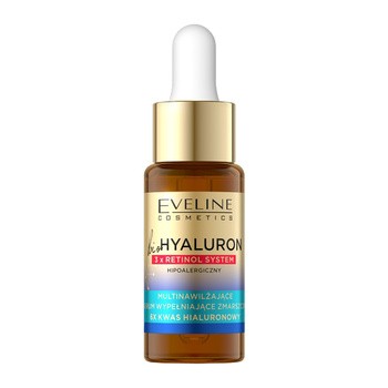 Eveline Cosmetics BioHyaluron 3 x Retinol, multinawilżające serum wypełniające zmarszczki, 18 ml