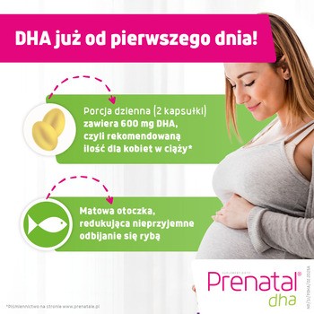Prenatal DHA, w ciąży i podczas karmienia piersią (kwasy omega-3: DHA + EPA), kapsułki, 30 szt.