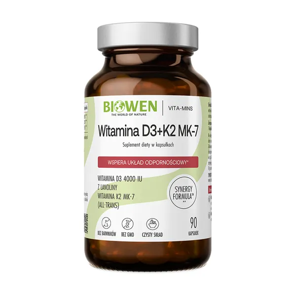 Витамин D3 с K2 Biowen 4000 МЕ, MK-7 из натто, 90 капсул
