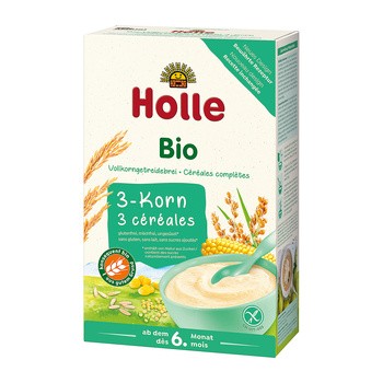 Holle Bio, kaszka pełnoziarnista z 3 zbóż, 250 g