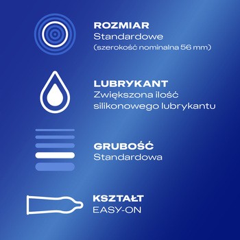 Durex Classic, prezerwatywy ze środkiem nawilżającym, 3 szt.