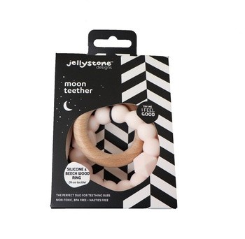Jellystone Designs, księżycowy gryzak, jasnoróżowy, 1 szt.