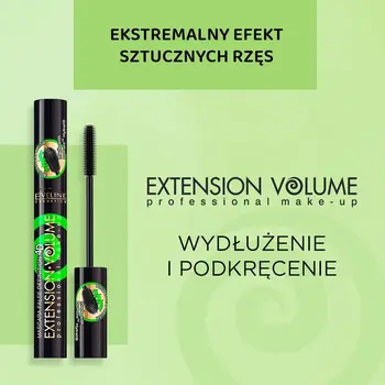 Eveline Cosmetics Extension Volume, wydłużająco-podkręcający tusz do rzęs False Definition, czarny, 10 ml