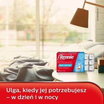 Rennie Antacidum, 680 mg+80 mg, tabletki do ssania, smak miętowy, 24 szt.