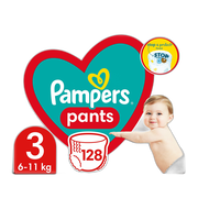 Pampers Pants 3 (6−11kg), pieluchomajtki jednorazowe, 128 szt.