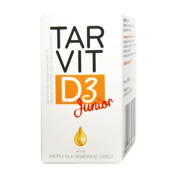 Tarvit D3 Junior, krople dla dzieci i niemowląt, 4 ml