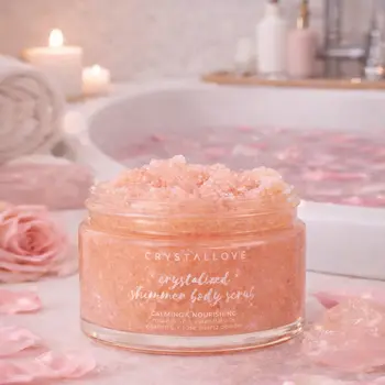 Crystallove, peeling do ciała z kwarcem różowym, 200 g