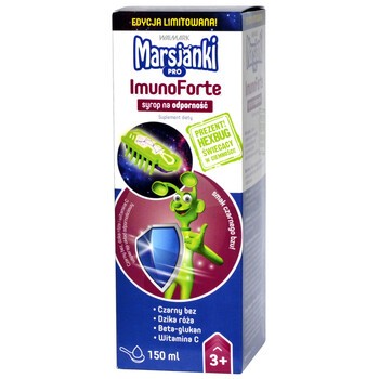 Marsjanki Pro Imuno Forte, syrop, 150 ml + Hexbug świecący w ciemności GRATIS 