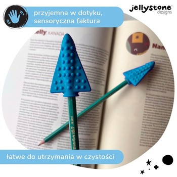 Jellystone Designs, nakładki antystresowe na ołówek, niebieskie, 2 szt.