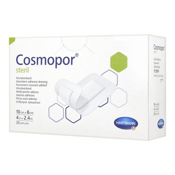 Cosmopor Steril, plastry opatrunkowe 10 x 6 cm, 25 szt.