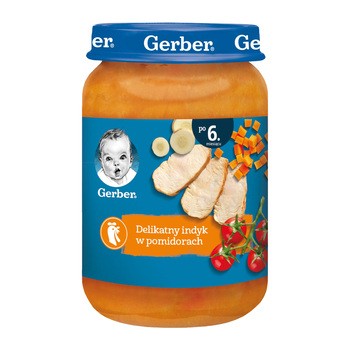 Gerber, delikatny indyk w pomidorach, 6 m+, 190 g