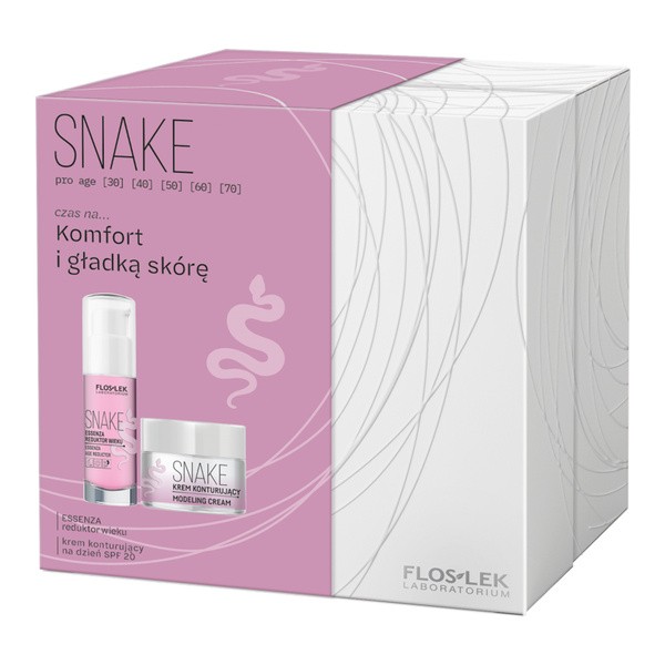 FlosLek Zestaw FlosLek Laboratorium Snake, Essenza Reduktor wieku, 30 ml + Krem konturujący na dzień SPF 20, 50 ml — Inhaltsstoffe und Bewertung