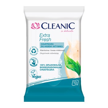 Cleanic Extra Fresh, chusteczki do higieny intymnej, 10 szt.