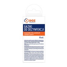 DOZ Product gaziki do dezynfekcji nasączone alkoholem izopropylowym, 10 szt.