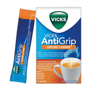 Vicks Antigrip Zatoki i Katar, granulat do sporządzania roztworu doustnego, 10 saszetek