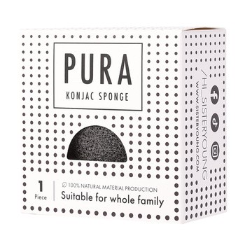 Sister Young, Pura Black Konjac Sponge, gąbka do twarzy, 1 szt.