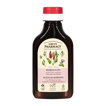 Green Pharmacy, olejek łopianowy z czerwoną papryka, pobudzający wzrost włosów, 100 ml