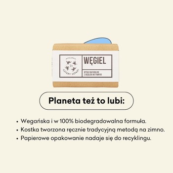 Mydlarnia 4 Szpaki, Węgiel, naturalne mydło w kostce, 110 g