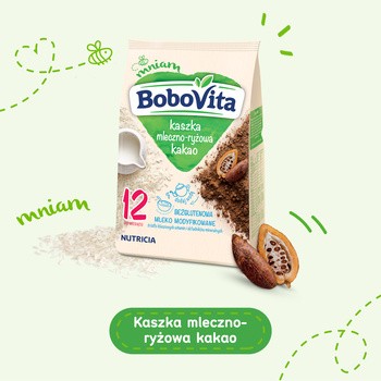 BoboVita, kaszka mleczno-ryżowa, kakao, 12 m+, 230 g