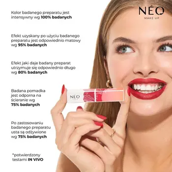 NEO Make Up Długotrwała pomadka do ust w sztyfcie: 01 RED CARPET LIPS, 3,5 g