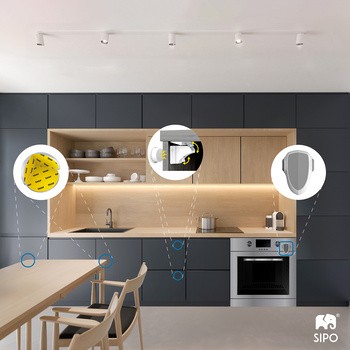 Sipo, magnetyczne zabezpieczenie do szaf i szuflad, 4 szt.