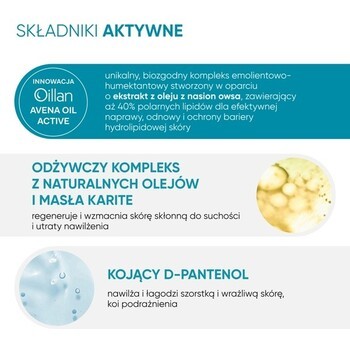 Zestaw Oillan, olejkowy żel do mycia, 400 ml + nawilżający dermo-krem, 200 ml