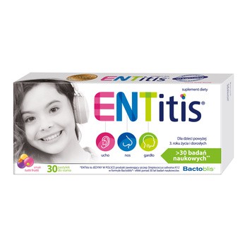 ENTitis, pastylki do ssania, smak tutti frutti, 30 szt.