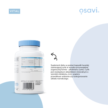 Osavi Pikolinian Cynku 50 mg, kapsułki twarde, 180 szt.