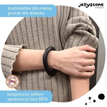 Jellystone Designs, silikonowa bransoletka Organic Bangle, czarna, 1 szt.