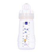 alt MAM Baby Bottle, butelka szerokootworowa, 2m+, 270 ml, ze smoczkiem o śednim przepływie, przezroczysta, 1 szt.