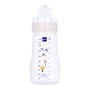 MAM Baby Bottle, butelka szerokootworowa, 2m+, 270 ml, ze smoczkiem o śednim przepływie, przezroczysta, 1 szt.