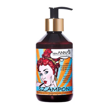 Anna New Cosmetics, szampon z naftą kosmetyczną, olejem arganowym i olejem rycynowym, 300 ml