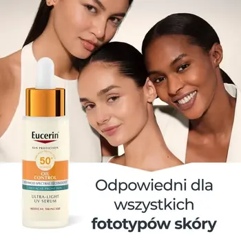 Eucerin Oil Control SPF 50+ Dry Touch, ultralekkie serum ochronne, 30 ml