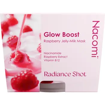Nacomi Glow Boost Raspberry Jelly-Milk, maska do twarzy, 80 ml